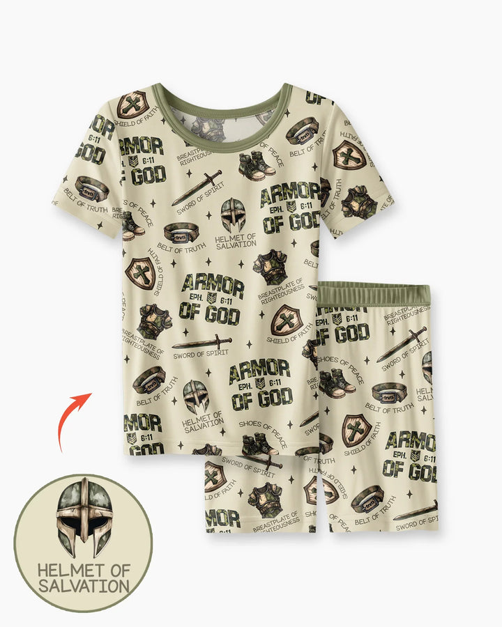 Schlafanzug-Set zweiteilig, kurze Ärmel, kurze Hose, Bambus