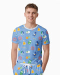 Scientist Lover Family Matching Bamboo Men Short Sleeve Short Pajama Set