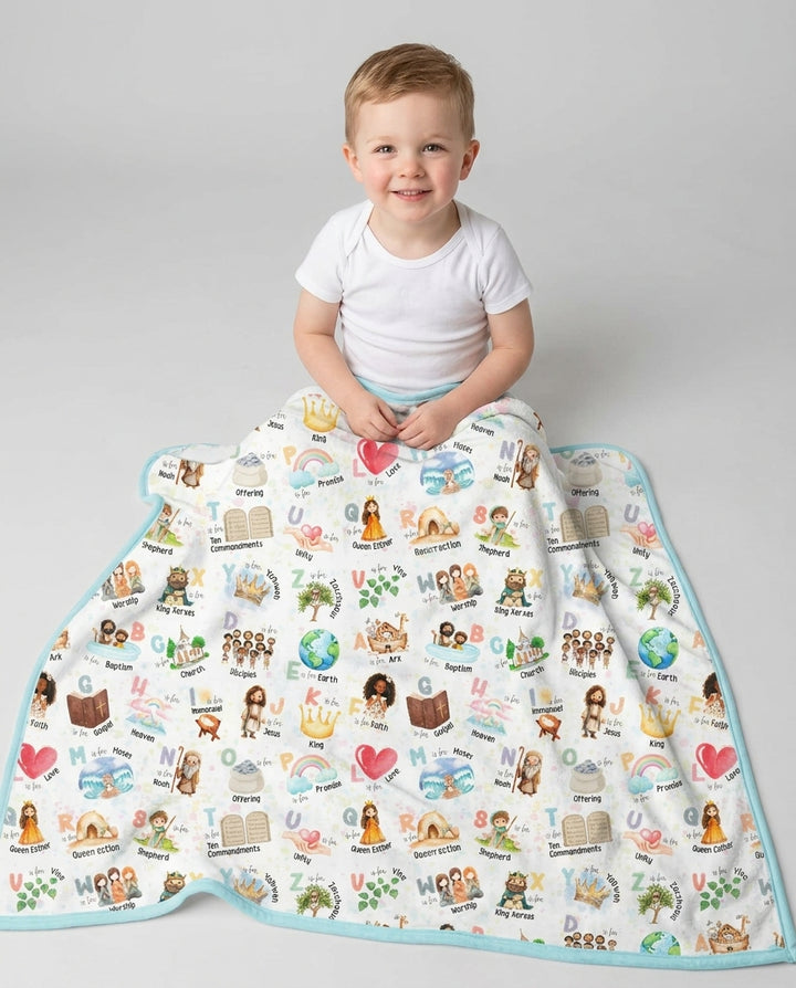 Bible ABC Alphabet Bamboo Blanket