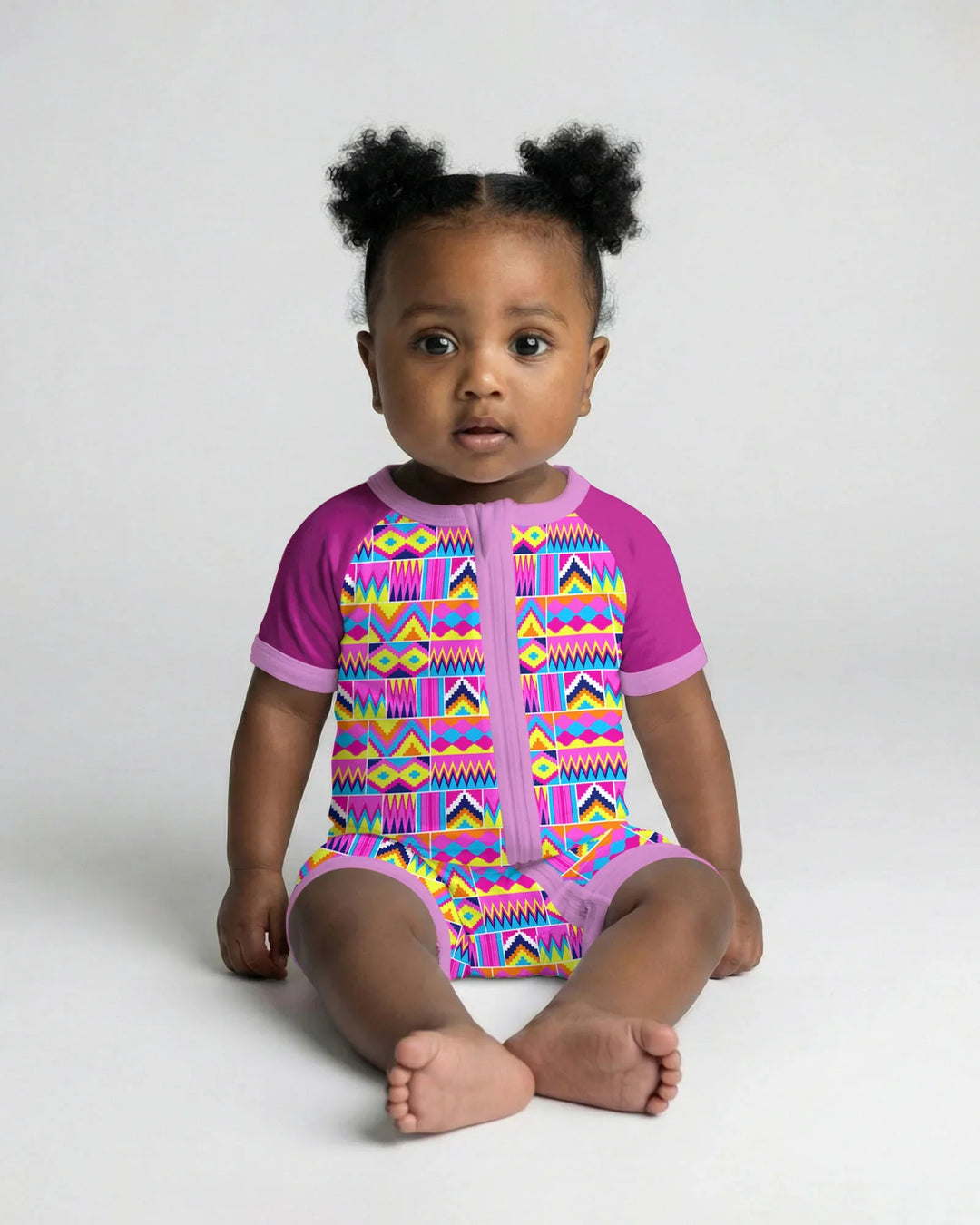 Kente Vibes Family Matching Bamboo Shorty Zippy