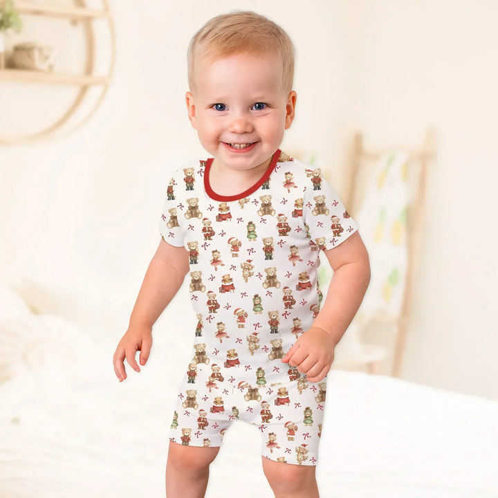 Template Zweiteiliges Pyjama-Set mit kurzen Ärmeln und Shorts