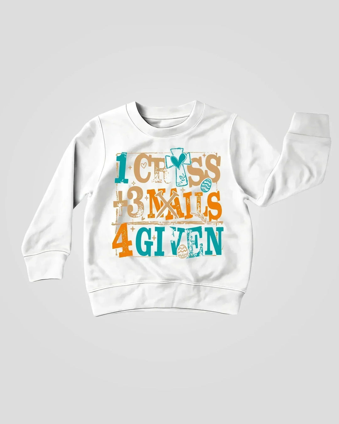 1 Cross 3 Nägel 4 Gegeben Bambus Rundhals-Sweatshirt