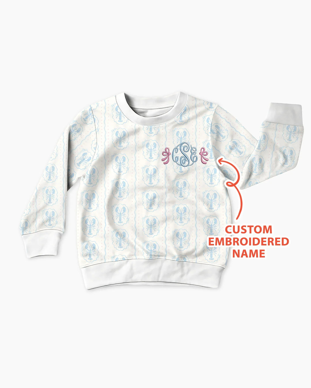 Personalisiertes Monogramm besticktes Baby Bambus Rundhals-Sweatshirt