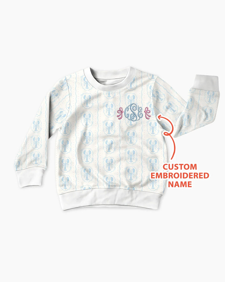 Personalisiertes Monogramm besticktes Baby Bambus Rundhals-Sweatshirt