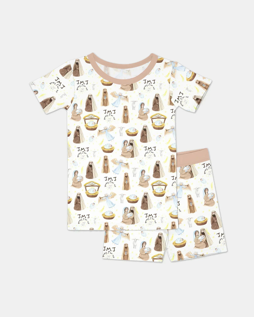 Template Zweiteiliges Pyjama-Set mit kurzen Ärmeln und Shorts