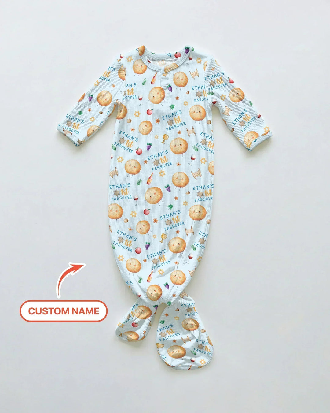 Custom Name 1st Passover Bamboo Knot Gown