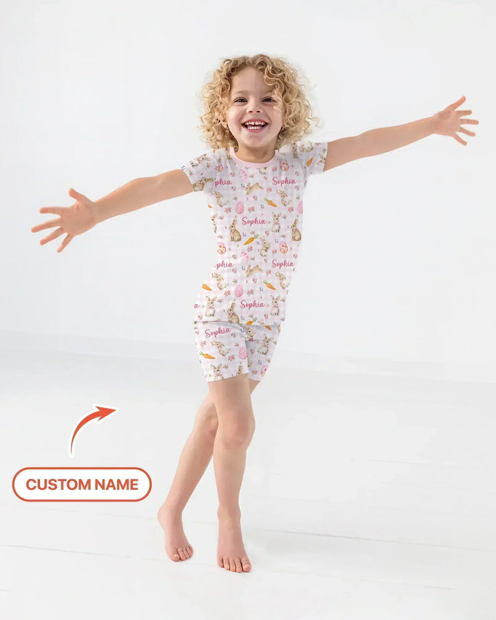 Zweiteiliges Pyjama-Set mit kurzen Ärmeln und Shorts im Sommer-Design
