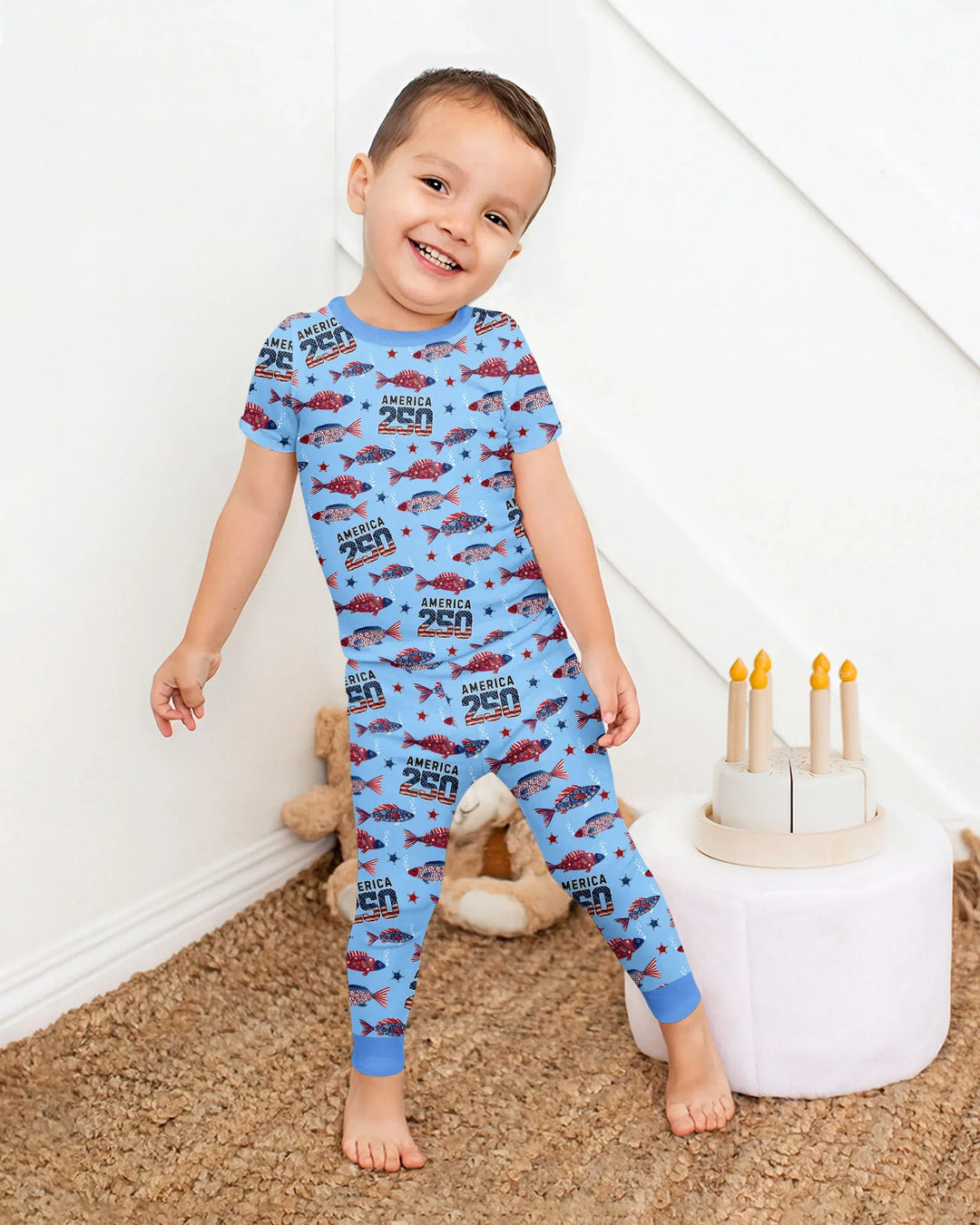 Zweiteiliges, kurzärmliges Pyjama-Set mit Marienkäfern