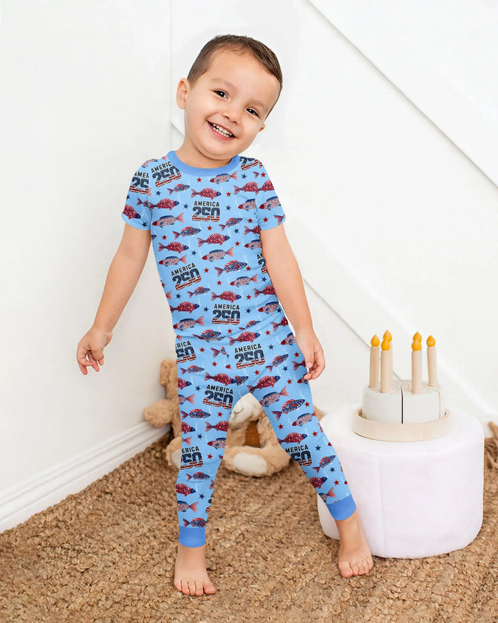 Zweiteiliges, kurzärmliges Pyjama-Set mit Marienkäfern