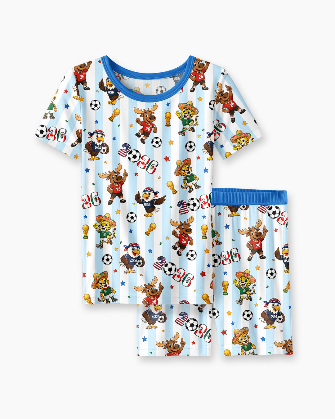 Schlafanzug-Set zweiteilig, kurze Ärmel, kurze Hose, Bambus