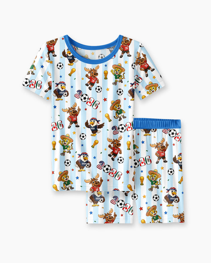 Schlafanzug-Set zweiteilig, kurze Ärmel, kurze Hose, Bambus