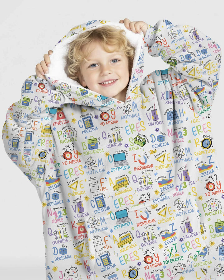 Du bist spanisches Alphabet Version Bambus-Kuschelpullover