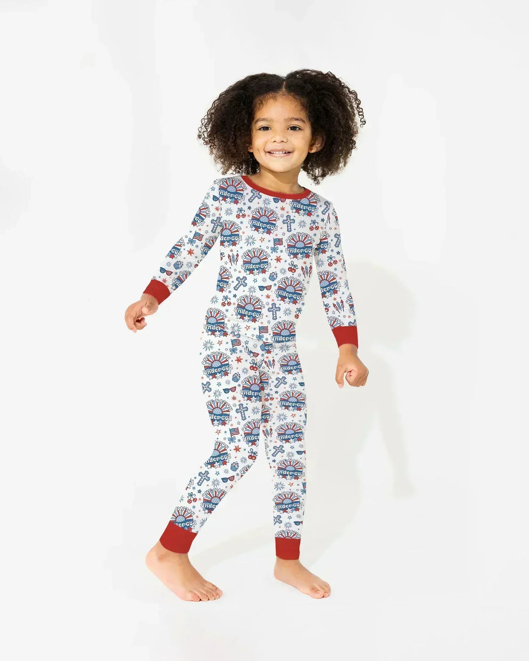 Zweiteiliges Langarm-Pyjama-Set mit Sommerfrüchten
