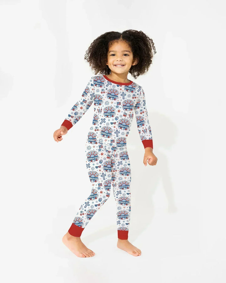 Zweiteiliges Langarm-Pyjama-Set mit Sommerfrüchten