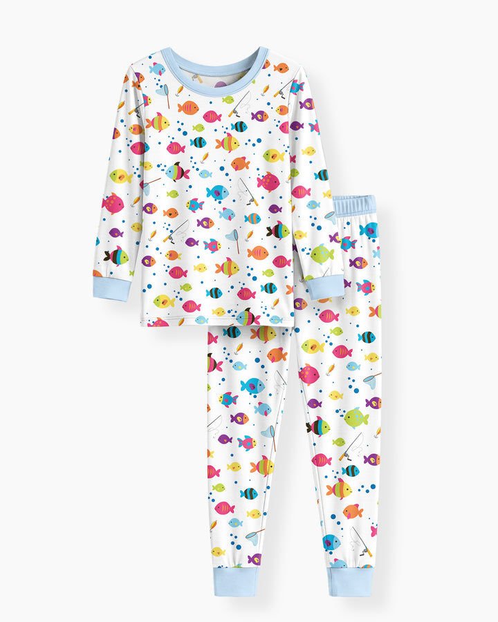 Zweiteiliges Langarm-Pyjama-Set mit Sommerfrüchten