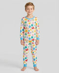 Zweiteiliges Langarm-Pyjama-Set mit Sommerfrüchten