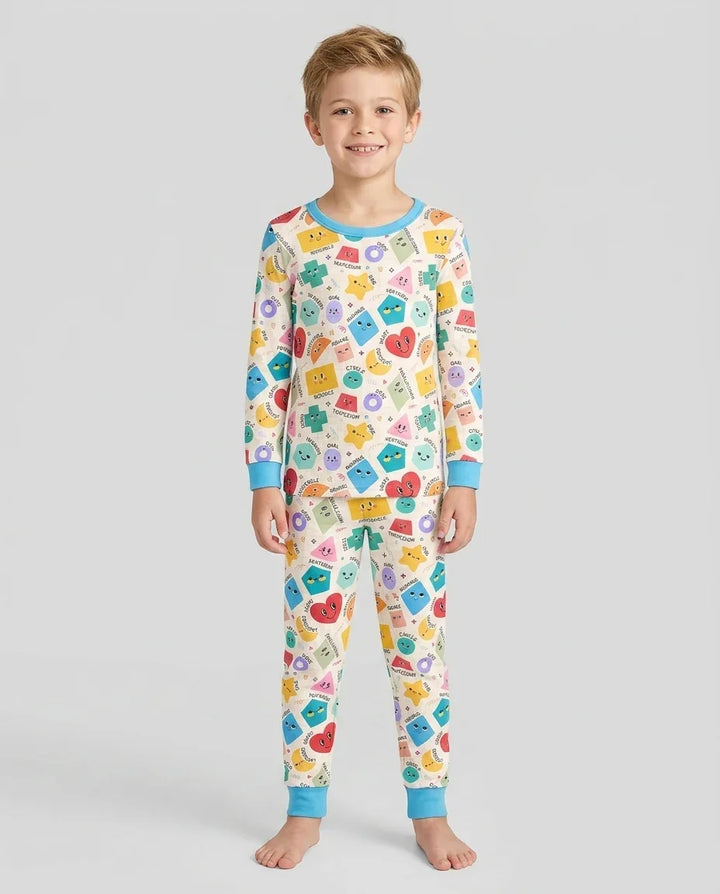 Zweiteiliges Langarm-Pyjama-Set mit Sommerfrüchten