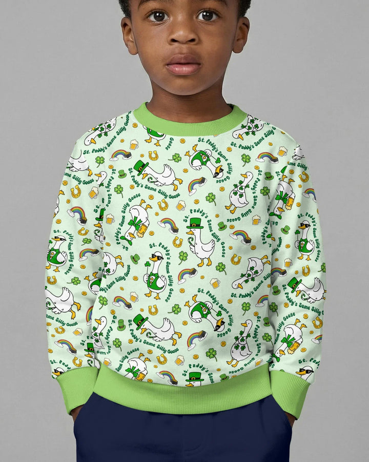 St. Patrick's Day Alberne Gans Bambus Rundhals-Sweatshirt