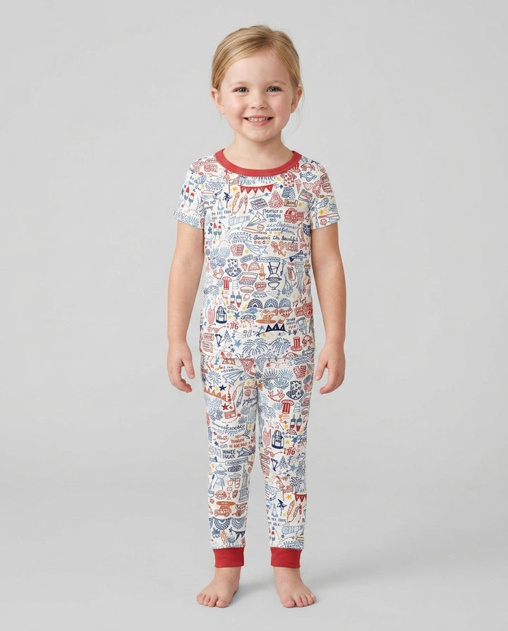 Zweiteiliges, kurzärmliges Pyjama-Set mit Marienkäfern