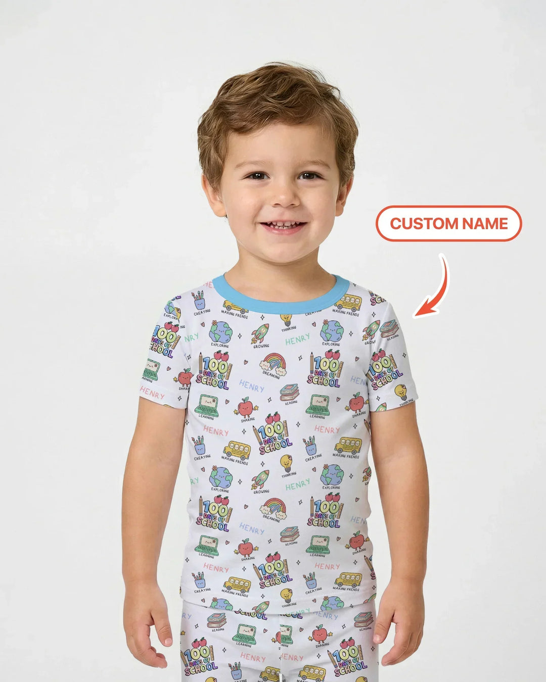 Zweiteiliges, kurzärmliges Pyjama-Set mit Marienkäfern