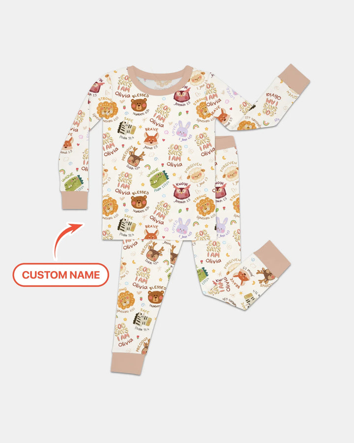 Zweiteiliges Langarm-Pyjama-Set mit Sommerfrüchten