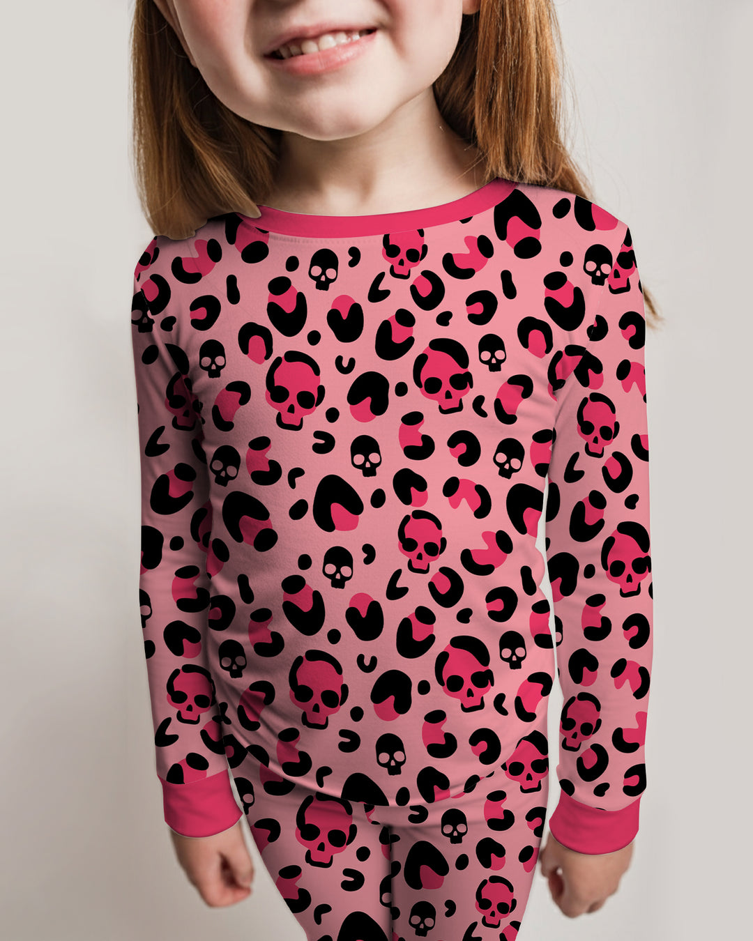 Leopard Skull Bamboo Two Piece Long Sleeve Pajama Set