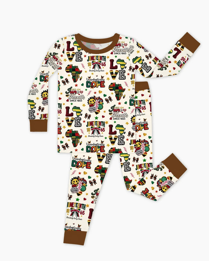 Zweiteiliges Langarm-Pyjama-Set mit Sommerfrüchten