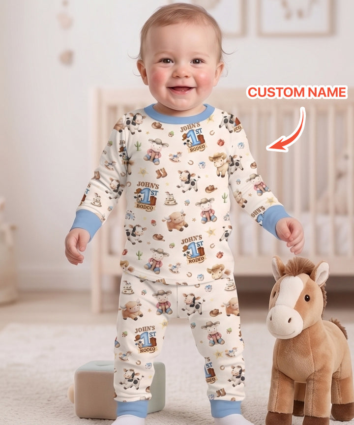 Zweiteiliges Langarm-Pyjama-Set mit Sommerfrüchten