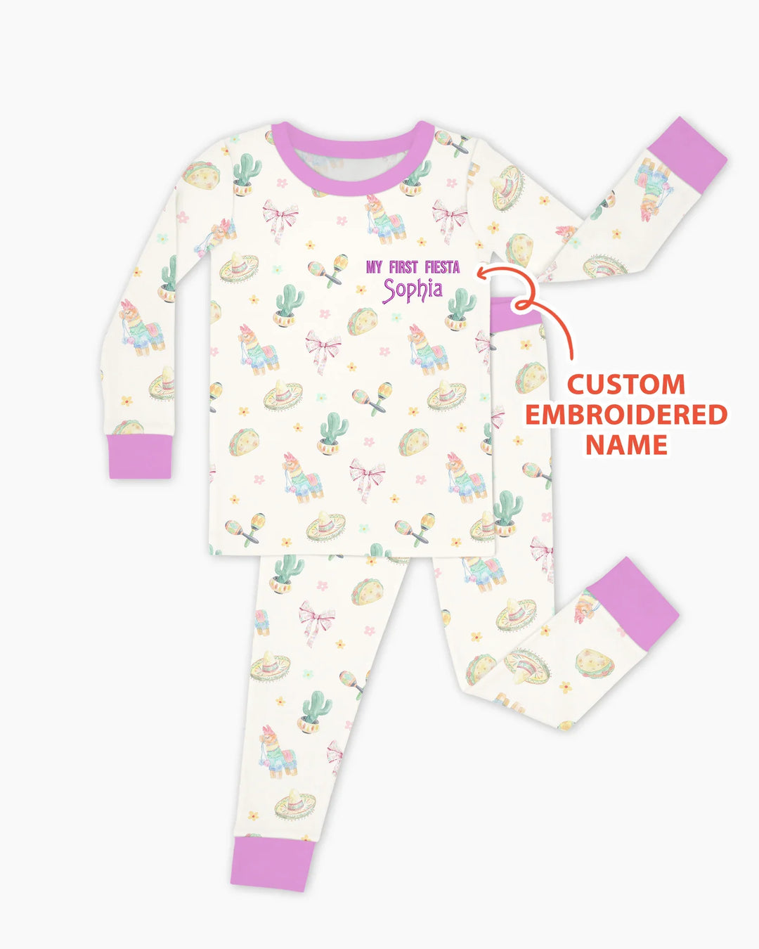 Zweiteiliges Langarm-Pyjama-Set mit Sommerfrüchten