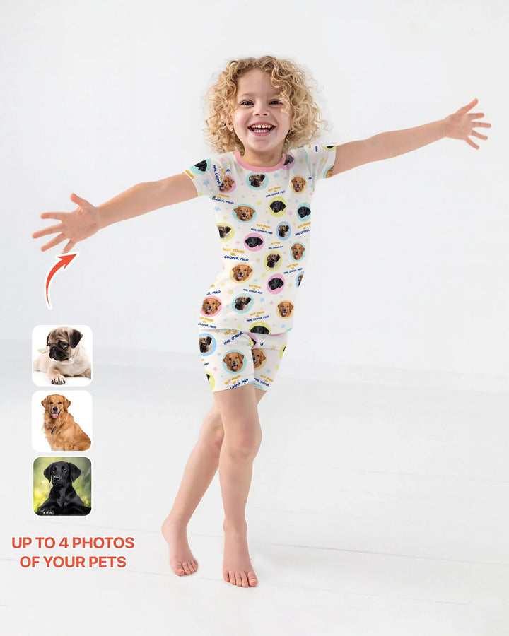 Zweiteiliges Pyjama-Set mit kurzen Ärmeln und Shorts im Sommer-Design