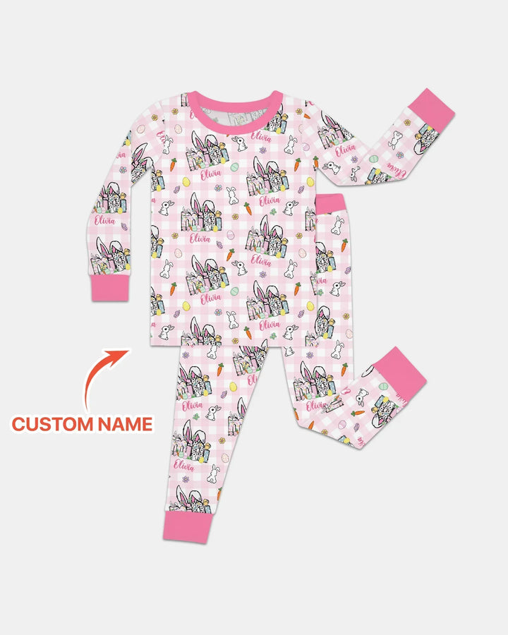 Zweiteiliges Langarm-Pyjama-Set mit Sommerfrüchten