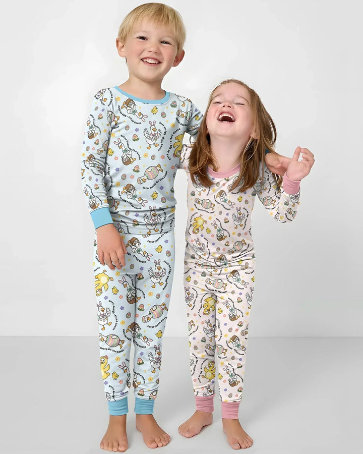 Zweiteiliges Langarm-Pyjama-Set mit Sommerfrüchten