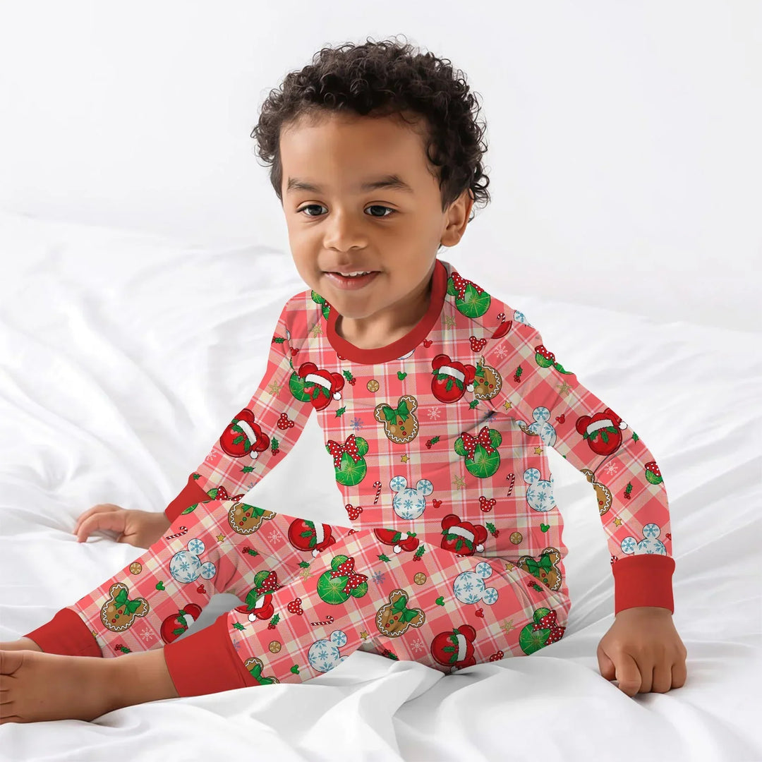 Zweiteiliges Langarm-Pyjama-Set mit Sommerfrüchten