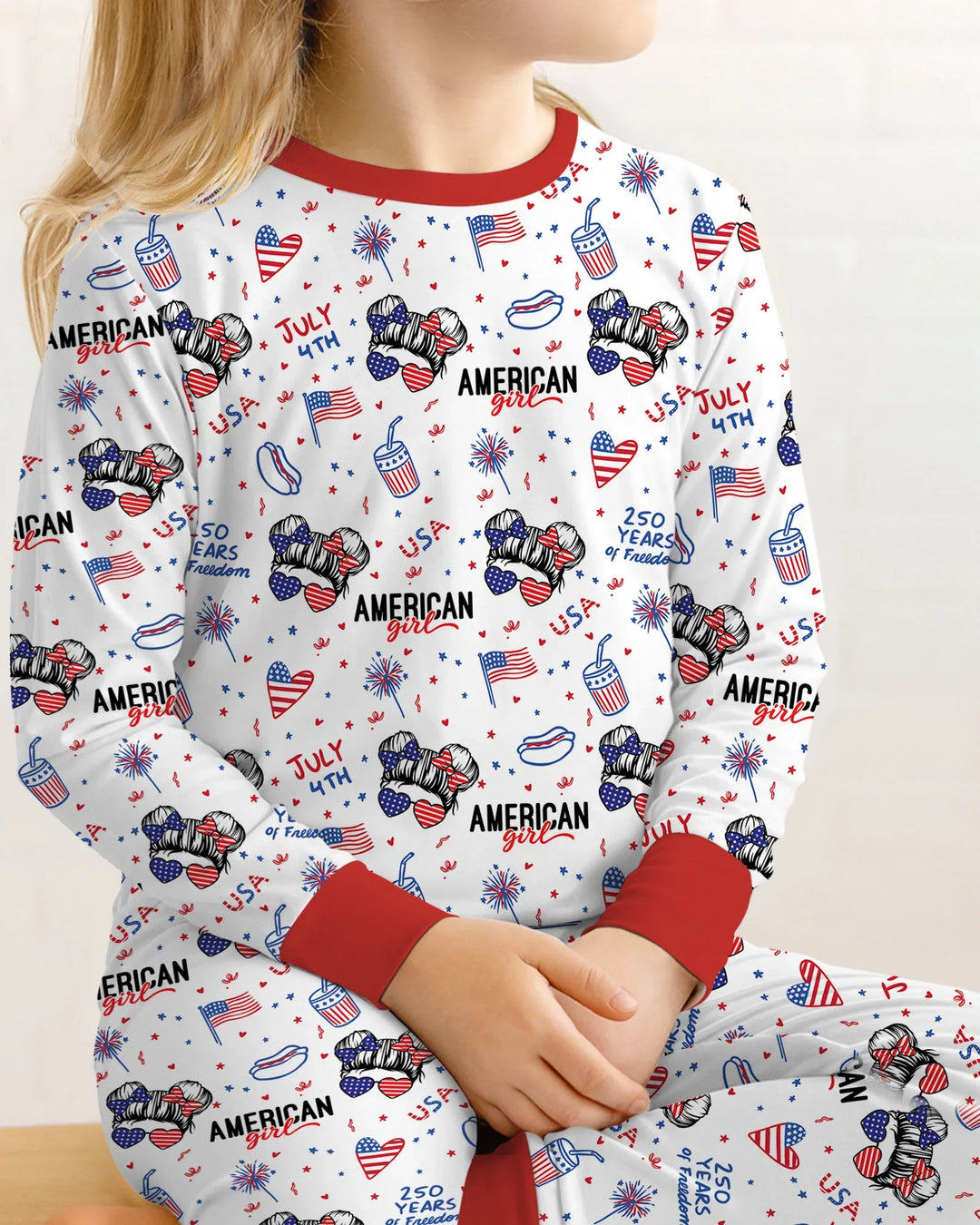 Zweiteiliges Langarm-Pyjama-Set mit Sommerfrüchten