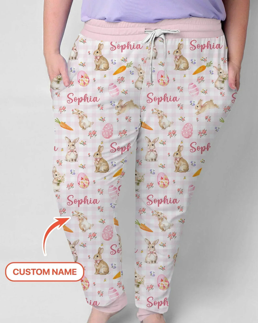 Personalisierbares Häschen-Garten Bambus Damen-Pyjama-Set