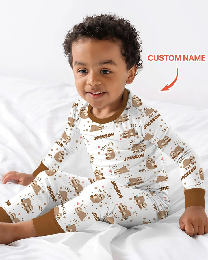 Zweiteiliges Langarm-Pyjama-Set mit Sommerfrüchten