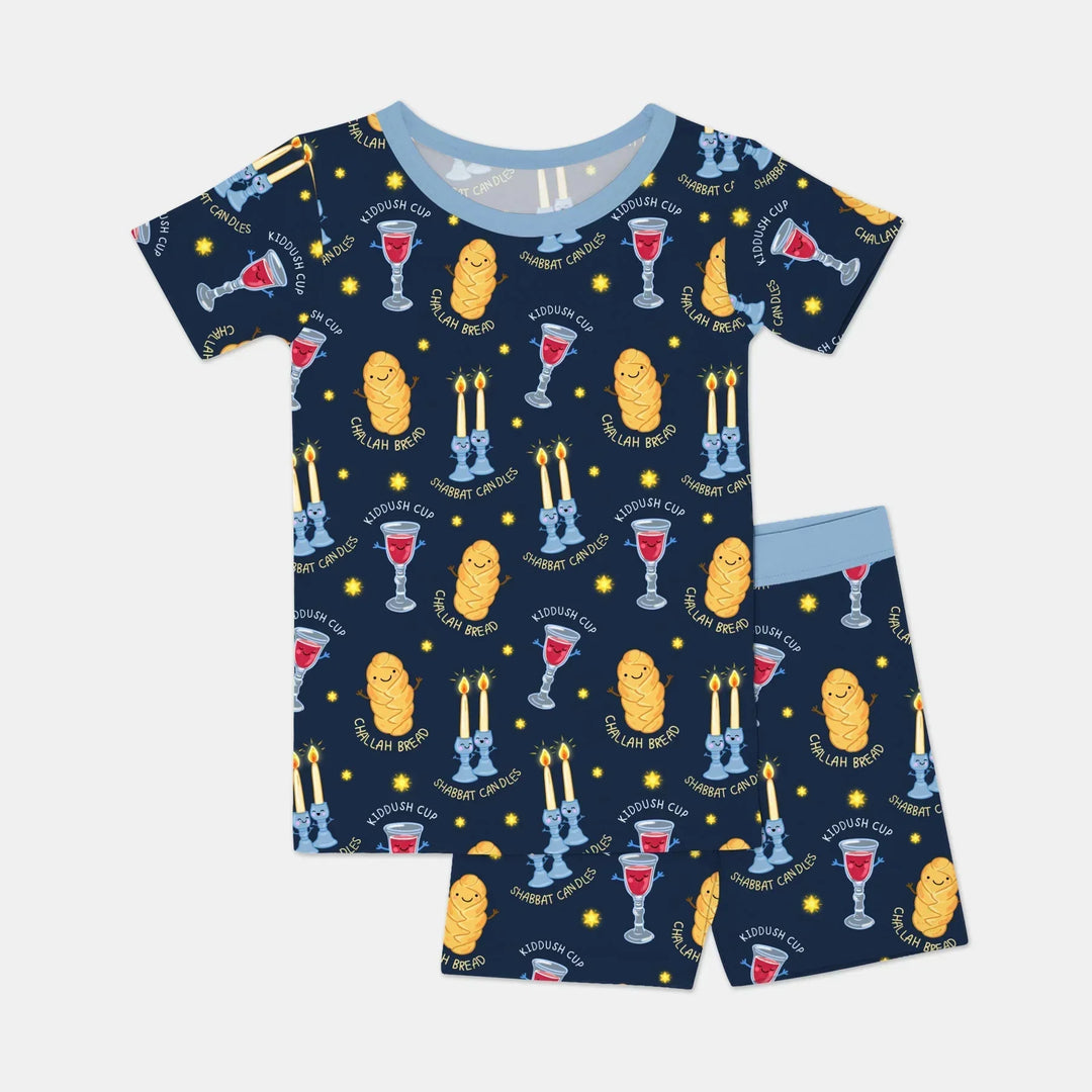 Template Zweiteiliges Pyjama-Set mit kurzen Ärmeln und Shorts
