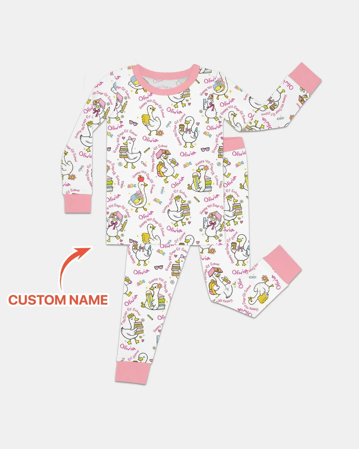 Zweiteiliges Langarm-Pyjama-Set mit Sommerfrüchten