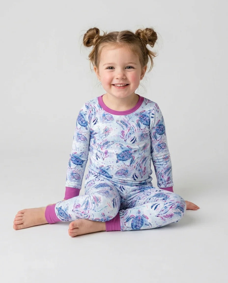 Zweiteiliges Langarm-Pyjama-Set mit Sommerfrüchten