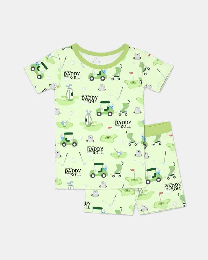 Template Zweiteiliges Pyjama-Set mit kurzen Ärmeln und Shorts