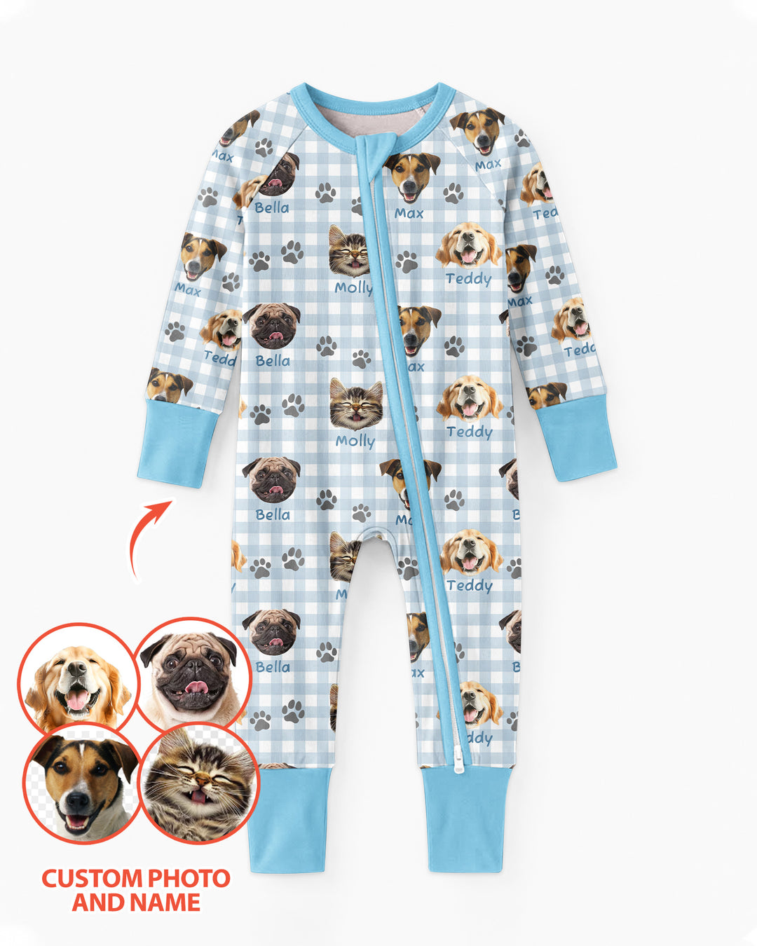 Custom Pet Photo With Name Bamboo Convertible Zippy