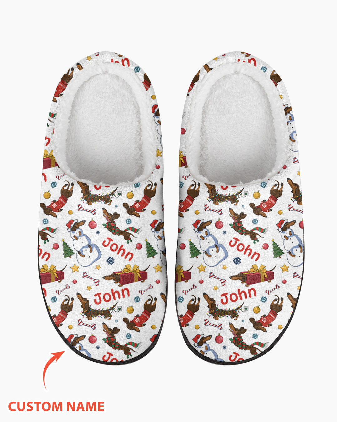 Candy Christmas Dog Flat Scuff Slipper