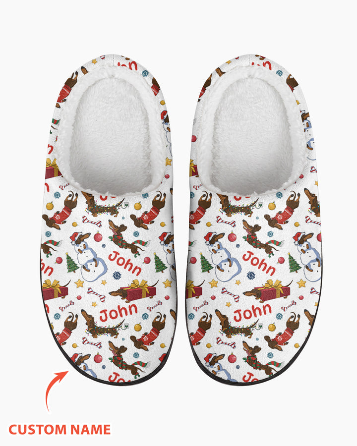 Candy Christmas Dog Flat Scuff Slipper