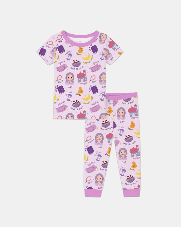 Zweiteiliges, kurzärmliges Pyjama-Set mit Marienkäfern