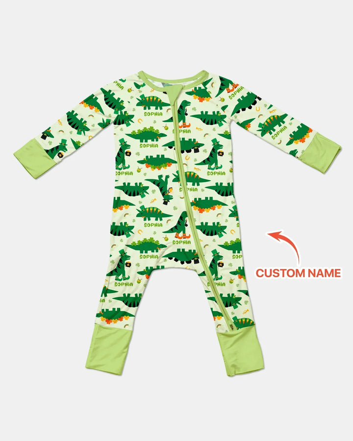 St. Patrick's Day Dinosaurs Custom Bamboo Convertible Zippy