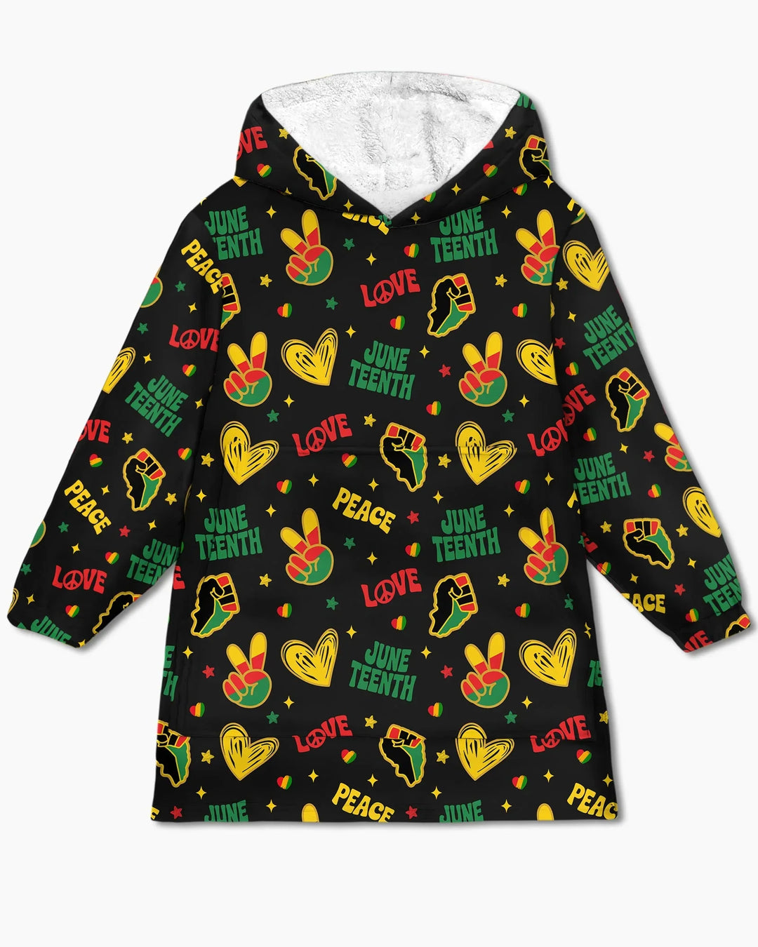 Peace Love Juneteenth Bamboo Blanket Hoodie