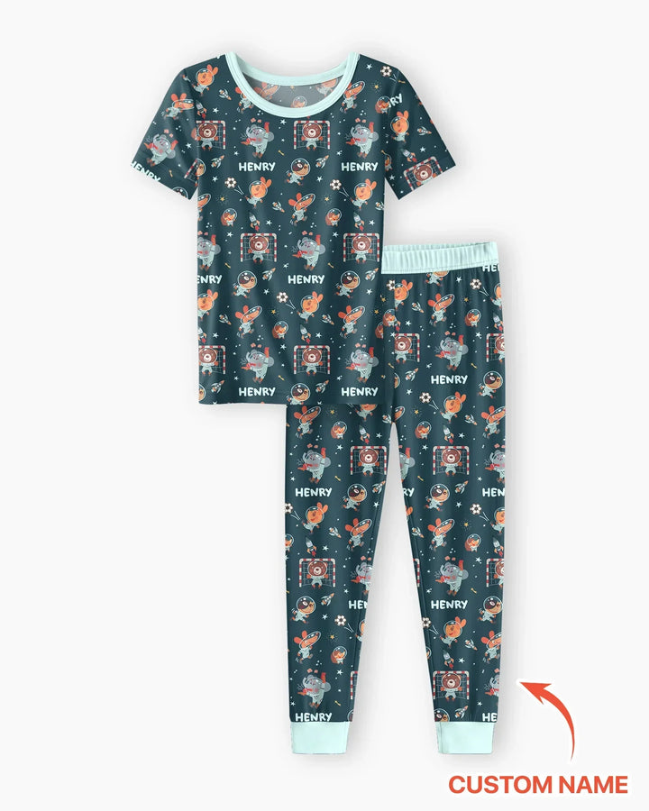 Zweiteiliges, kurzärmliges Pyjama-Set mit Marienkäfern