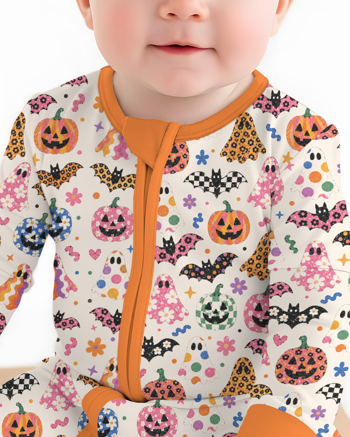 Funky Retro Ghosts Bamboo Convertible Zippy