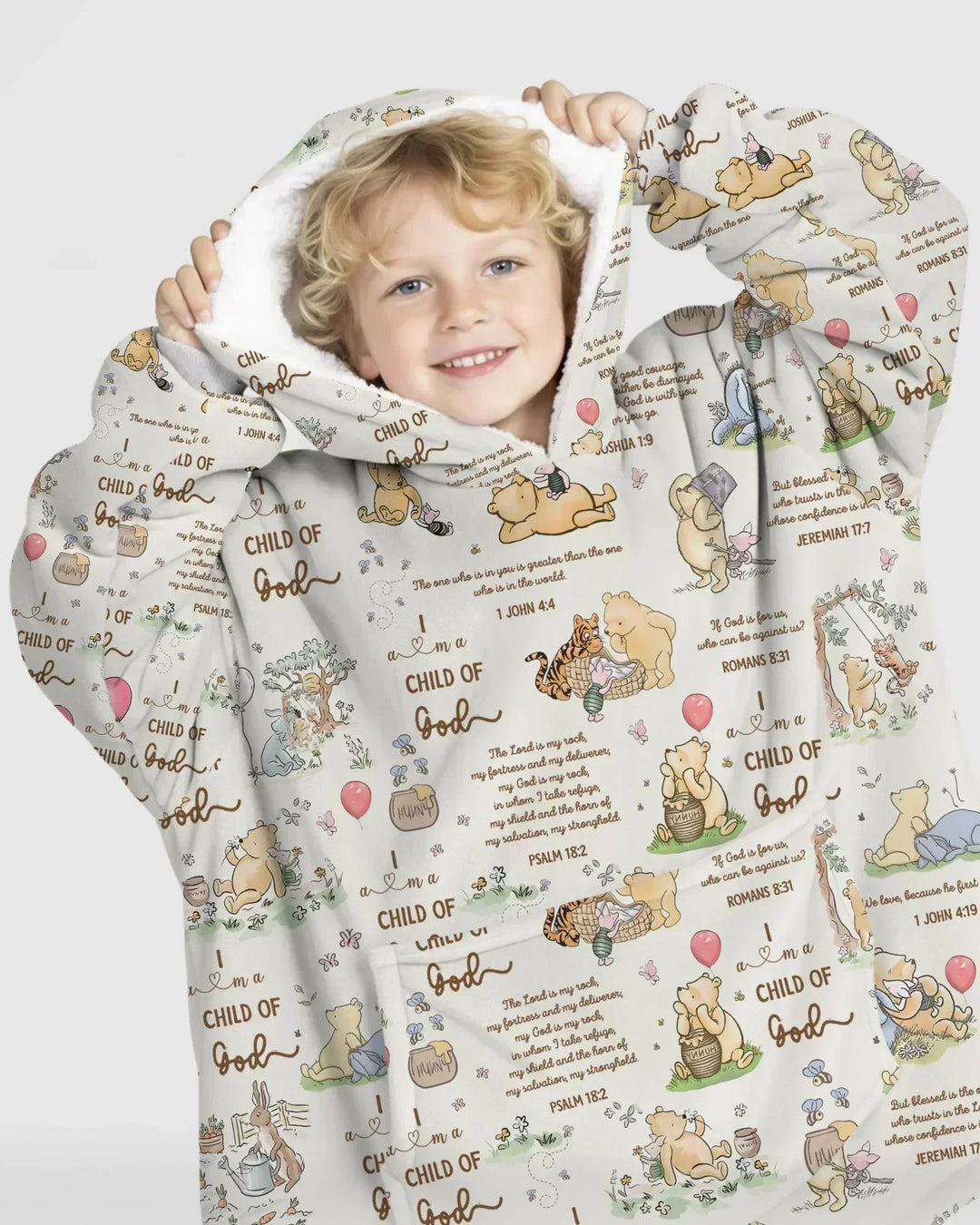 Kinder Gottes Whimsy Woodland Tragbare Bambus Decken-Hoodie