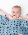 Hockey Dogs - Blue and Black Bamboo Blanket